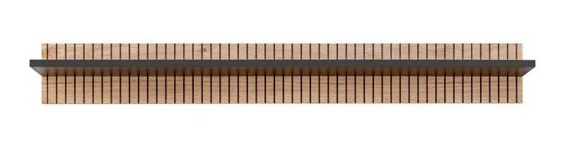 Étagère murale Nordkapp 07, Couleur : Hickory Jackson / Noir - Dimensions : 20 x 160 x 25 cm (H x L x P)