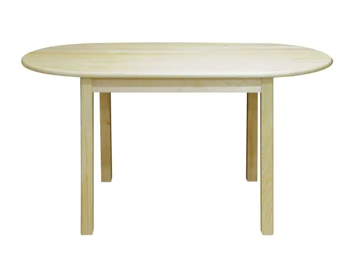 Table en bois de pin massif naturel Junco 232A (ronde) - Dimensions 75 x 140 cm
