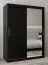Armoire à portes coulissantes / Penderie Bisaurin 3C avec miroir, Couleur : Noir - Dimensions : 200 x 150 x 62 cm ( H x L x P)