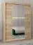 Armoire à portes coulissantes / Armoire avec miroir Tomlis 03A, Couleur : Chêne de Sonoma - Dimensions : 200 x 150 x 62 cm (H x L x P)