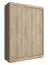 Armoire sobre à portes coulissantes Bickleigh 02, couleur : Chêne de Sonoma - Dimensions : 200 x 130 x 62 cm (h x l x p), avec cinq casiers