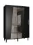 Armoire exceptionnelle avec miroir Jotunheimen 210, couleur : noir - Dimensions : 208 x 150,5 x 62 cm (H x L x P)