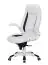 Chaise de bureau confortable Apolo 51, Couleur : Blanc / Noir, avec accoudoirs réglables
