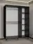 Exceptionnelle armoire à portes coulissantes avec cinq compartiments Jotunheimen 30, couleur : noir - dimensions : 208 x 150,5 x 62 cm (h x l x p), avec aspect marbre
