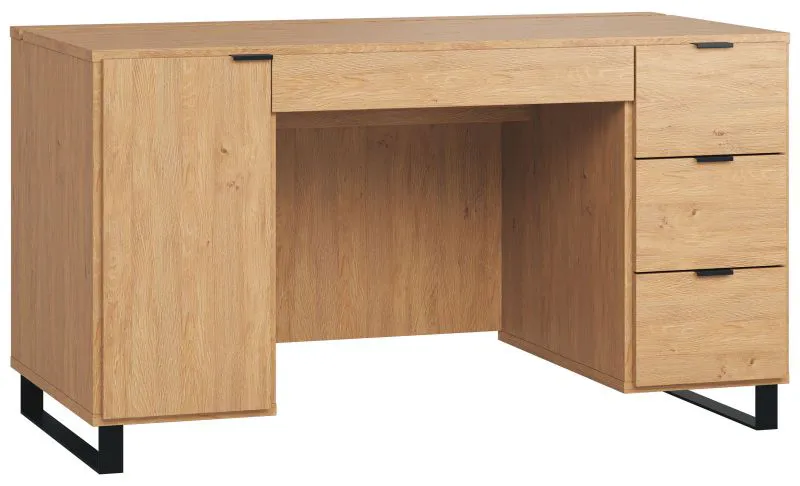 Bureau Patitas 02, couleur : chêne - Dimensions : 78 x 140 x 67 cm (H x L x P)