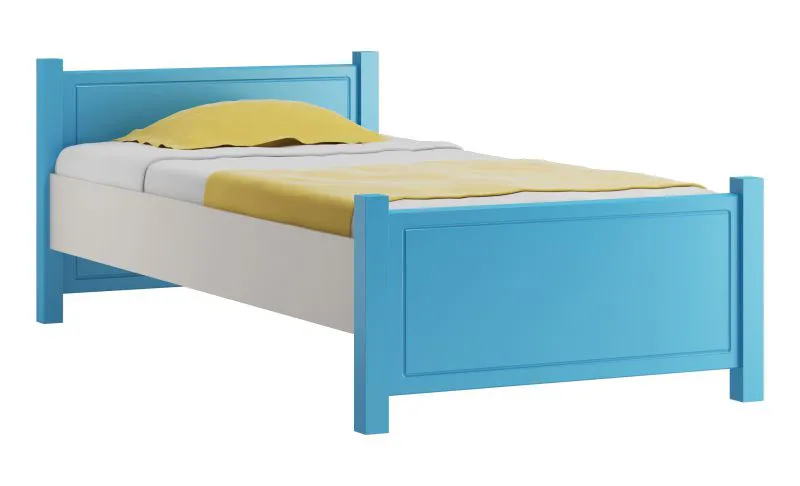 Lit pour enfant 80 x 200 cm | Bois massif: Pin | Laqué Blanc / Bleu Abbildung
