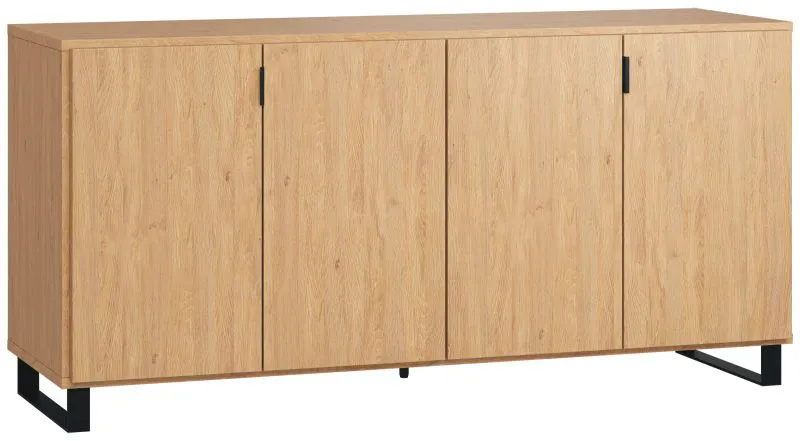 Commode Patitas 04 | Finition chêne | 78 x 160 x 47 cm | Design industriel élégant