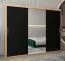 Armoire à portes coulissantes Bisaurin 6B avec miroir | Chêne Sonoma & Noir | 200 x 250 x 62 cm