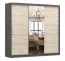 Armoire penderie à portes coulissantes 2,3 m avec miroir | Espace optimisé | Chêne / Gris | Gorski 76 | 218 x 233 x 61 cm