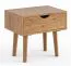 Table de nuit Minnu 09 en chêne sauvage massif | 1 tiroir Soft-Close | 50 x 55 x 40 cm | Design minimaliste