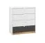 Chambre ado 3 pièces Mackinac | Blanc / Chêne / Graphite mat | Soft-Close | Design moderne