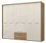 Armoire penderie à portes battantes Gataivai 50 | Beige brillant & Noyer | 224 x 272 x 56 cm | Design moderne