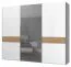 Armoire à portes coulissantes / Penderie Faleasiu 11, Couleur : Blanc / Noyer - Dimensions : 224 x 272 x 61 cm (H x L x P)