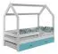 80 x 160 cm Cadre de lit pour enfants | incl. espace de rangement / tiroir | Bois massif: Pin | Laqué Blanc | avec barrière anti-chute | incl. Sommier à lattes Abbildung