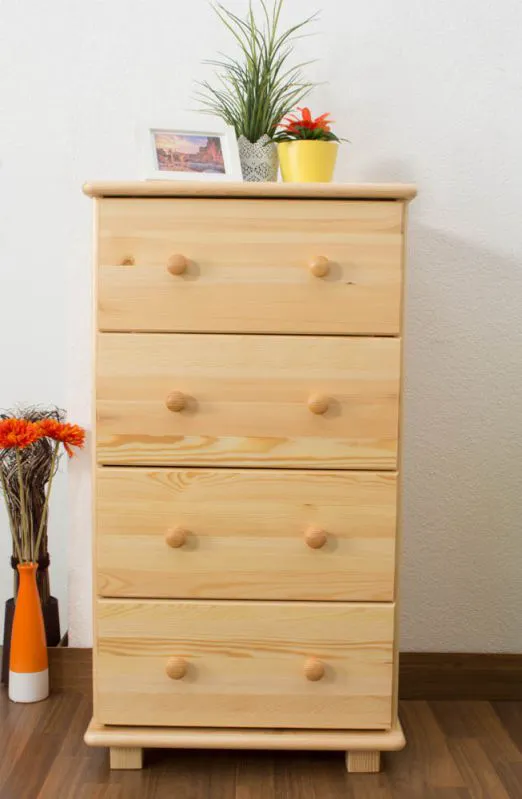 Commode en bois de pin massif naturel 034 - Dimensions 100 x 55 x 42 cm (H x L x P)