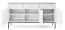 Commode à trois tiroirs Worthing 24, Couleur : Blanc / Noir / Or - dimensions : 83 x 154 x 39 cm (h x l x p)