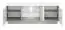 Meuble bas de télévision Antioch 09, couleur : blanc brillant / gris clair - Dimensions : 53 x 150 x 40 cm (h x l x p), avec 2 portes et 6 compartiments