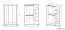 Armoire à portes battantes / Penderie Sastamala 01, Couleur : Gris argenté - Dimensions : 201 x 127 x 52 cm (h x l x p), avec 3 portes et 5 compartiments