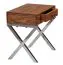 Table de chevet élégante en bois massif de Sheesham, Couleur : Sheesham / Chrome - Dimensions : 50 x 45 x 45 cm (H x L x P), chaque meuble est unique