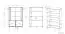 Vitrine Roanoke 03, Couleur : Blanc / Blanc brillant - Dimensions : 152 x 92 x 40 cm (h x l x p), avec 4 portes et 4 compartiments