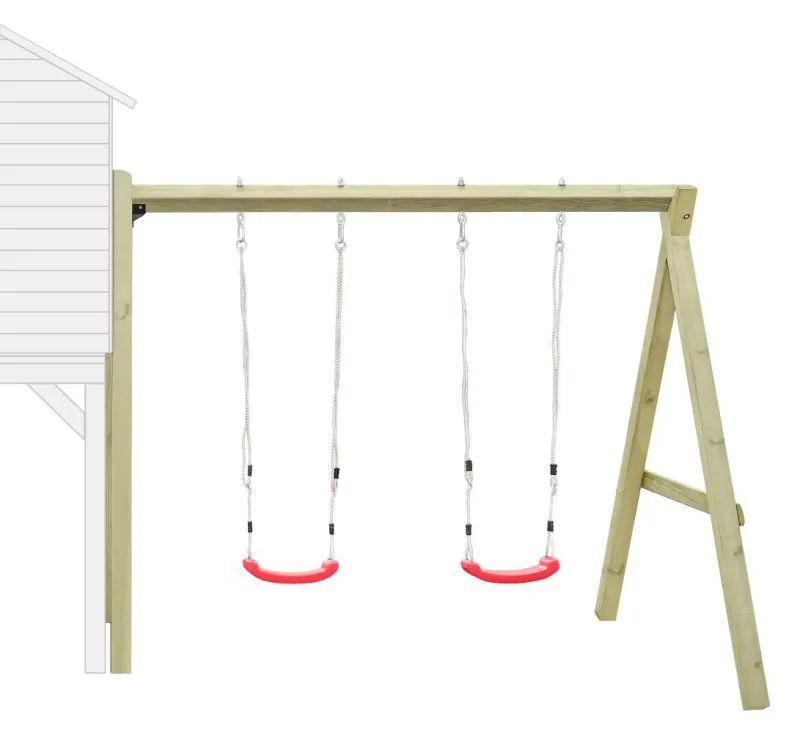 Balançoire double 02 pour maison d'enfants - Dimensions : 240 x 190 cm (L x l)
