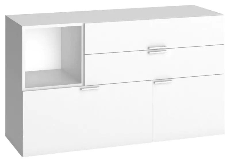commode Minnea 22, couleur : blanc - Dimensions : 70 x 120 x 42 cm (h x l x p)