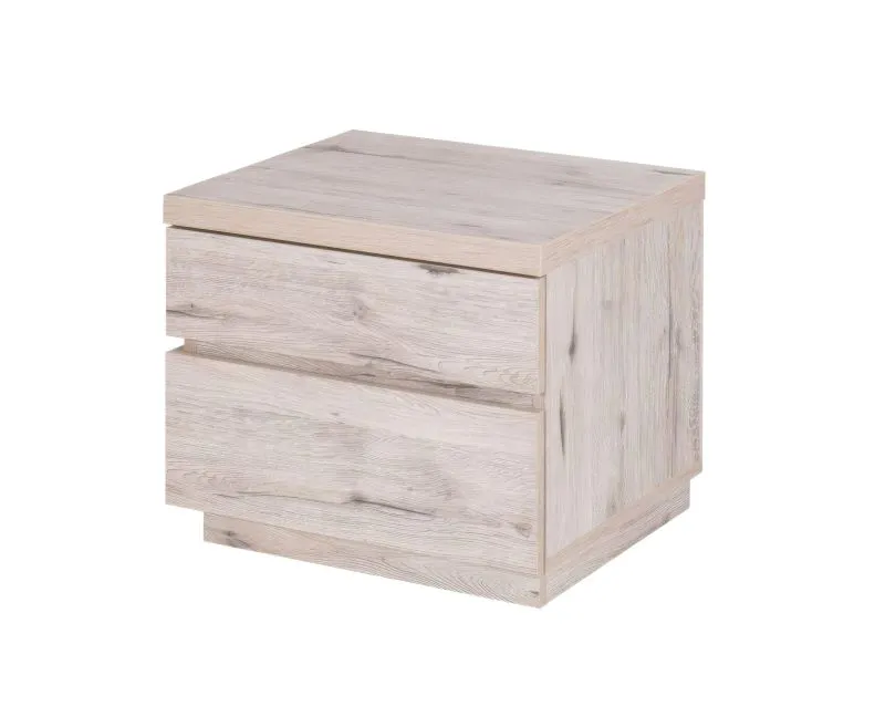 Table de chevet Sikinos lot de 2 | 2 tiroirs | 40 x 47 x 42 cm | Finition chêne Canyon