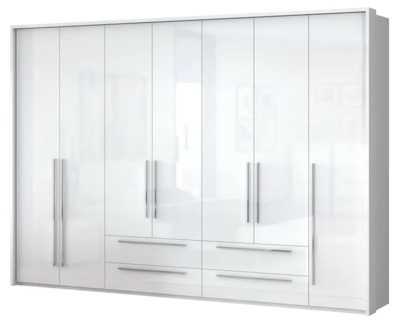 Armoire Blanc brillant avec LED-cadre, Dimensions: 226 x 322 x 60 cm (H x L x P) Abbildung