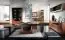 table de salle à manger extensible "Lopar" 31, couleur : noyer / noir, partiellement massif - Dimensions : 130 - 220 x 80 cm (L x P)