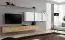 Mur de salon simple avec grand espace de rangement Balestrand 107, Couleur : Chêne wotan / Blanc - Dimensions : 150 x 340 x 40 cm (h x l x p), avec huit compartiments