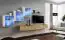 Mur de salon avec deux éléments TV Balestrand 316, Couleur : Blanc / Chêne Wotan - Dimensions : 150 x 330 x 40 cm (H x L x P)