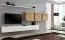 Mur de salon au design épuré Balestrand 108, Couleur : Blanc / Chêne Wotan - dimensions : 150 x 340 x 40 cm (h x l x p), avec fonction push-to-open
