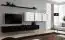 Mur de salon avec grand espace de rangement Balestrand 102, Couleur : Noir / blanc - Dimensions : 150 x 340 x 40 cm (h x l x p), avec cinq portes