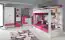 Chambre d'enfant - armoire à portes battantes / armoire "Felipe" 02, rose / blanc - Dimensions : 190 x 80 x 50 cm (H x L x P)