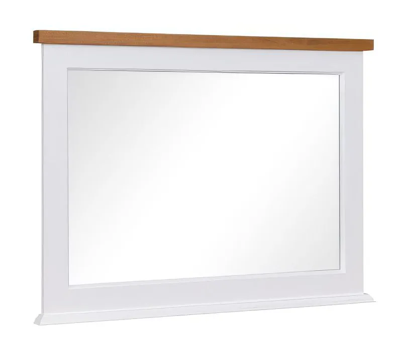Miroir "Veternik" 05, Couleur : Blanc / Chêne - Dimensions : 73 x 98 x 5 cm (H x L x P)