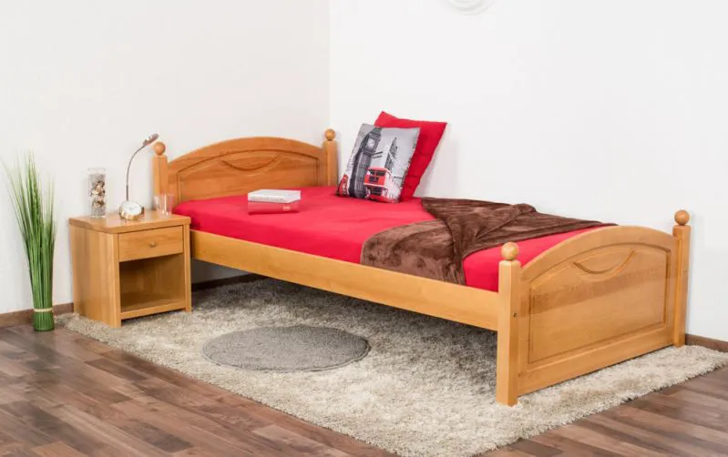 Cadre de lit pour enfants / Lit pour enfant 100 x 200 cm | Bois massif: Pin | Laqué Aulne Abbildung