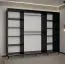 Armoire à portes coulissantes avec 10 compartiments Jotunheimen 276, couleur : noir - Dimensions : 208 x 250,5 x 62 cm (H x L x P)