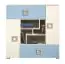 Commode de la chambre des jeunes Namur 07, couleur : bleu / beige - Dimensions : 102 x 100 x 44 cm (H x L x P)