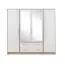 Armoire à portes battantes / armoire Hannut 11, couleur : blanc / chêne - Dimensions : 190 x 200 x 56 cm (H x L x P)