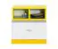 Chambre d'adolescents - Table de nuit "Geel" 38, blanc / jaune - Dimensions : 40 x 40 x 35 cm (H x L x P)