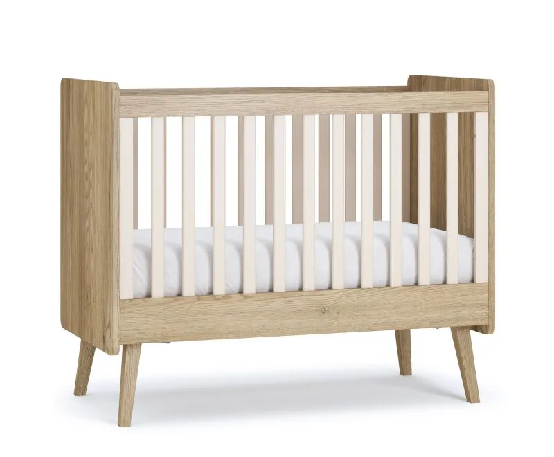 Chambre de bébé Lit à barreaux / Lit enfant / Couleur : Beige / Chêne Cremona / Surface de couchage : 60 x 120 cm / Chants ABS / Réglable en hauteur 3 fois / Chambre d'enfant