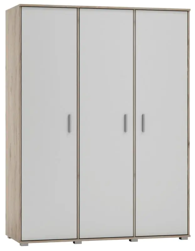 Armoire à portes battantes / armoire Kavieng 06, couleur : chêne / blanc - Dimensions : 200 x 150 x 60 cm (H x L x P)