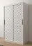 Armoire au design moderne Mulhacen 46, couleurs : Blanc mat / Noir mat - Dimensions : 200 x 120 x 62 cm (H x L x P), avec cinq casiers