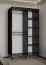 Armoire à portes coulissantes avec miroir stylé Jotunheimen 172, couleur : noir - Dimensions : 208 x 120,5 x 62 cm (H x L x P)