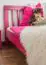 lit d'enfant / lit de jeunesse "Easy Premium Line" K8, hêtre massif verni rose - couchette : 90 x 200 cm