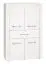 Armoire Ullerslev 06, Couleur : Pin blanc - Dimensions : 140 x 92 x 40 cm (H x L x P), avec 4 portes, 1 tiroir et 4 compartiments