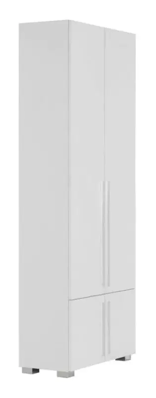 Armoire à portes battantes Burgos 01, Couleur : Blanc - 215 x 80 x 38 cm (h x l x p)