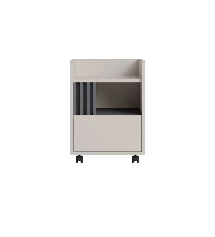 Caisson roulant Niel 10, Couleur : Cachemire, un tiroir, dimensions : 53 x 40 x 40 cm, un compartiment, pour bureau