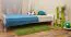 Lit futon / lit en bois de pin massif laqué blanc A11, sommier à lattes inclus - dimension 140 x 200 cm