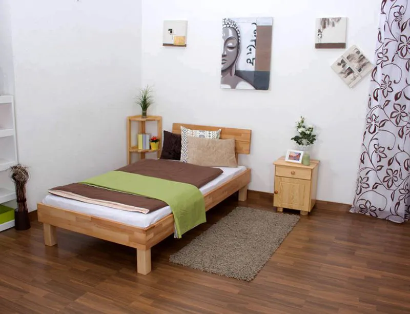 Lit en bois Coeur de Hêtre 100 x 200 cm huilé Abbildung